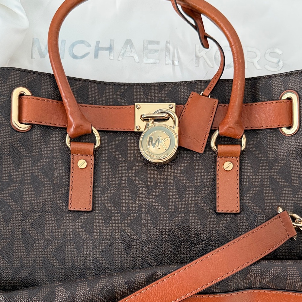Michael Kors Dark Brown and Tan Tote